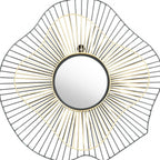 Black Abstract Metal Framed Accent Mirror - 22-inch