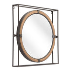Gray Square Steel Framed Accent Mirror - 22-inch