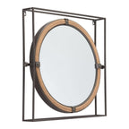 Gray Square Steel Framed Accent Mirror - 22-inch