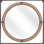 Gray Square Steel Framed Accent Mirror - 22-inch