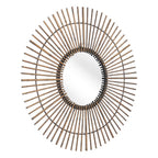 Gold Steel Sunburst Framed Accent Mirror - 32-inch