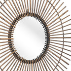 Gold Steel Sunburst Framed Accent Mirror - 32-inch
