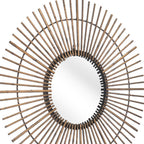 Gold Steel Sunburst Framed Accent Mirror - 32-inch