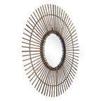 Gold Steel Sunburst Framed Accent Mirror - 32-inch