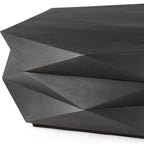 Black Wood Octagon Solid Coffee Table - 48-inch