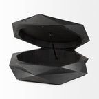 Black Wood Octagon Solid Coffee Table - 48-inch