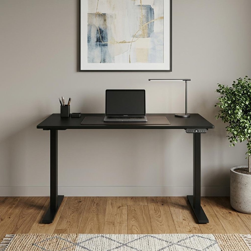 Adjustable Black Stainless Steel Standing Desk - 60-inch
