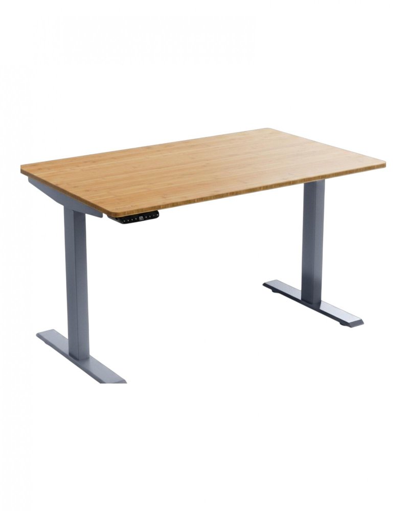 Adjustable Brown and Gray Stainless Steel Computer Desk - 48-inch