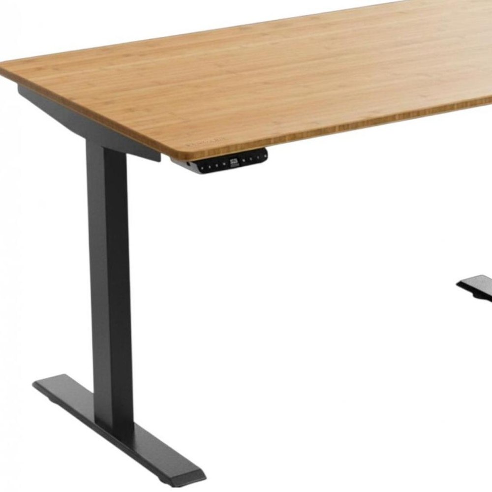 Adjustable Brown and Black Stainless Steel Computer Desk - 48-inch