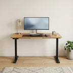 Adjustable Brown and Black Stainless Steel Computer Desk - 48-inch