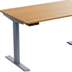 Adjustable Brown and Gray Stainless Steel Computer Desk - 48-inch