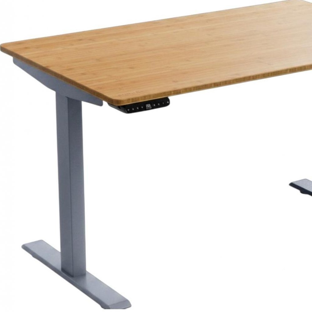 Adjustable Brown and Gray Stainless Steel Computer Desk - 48-inch