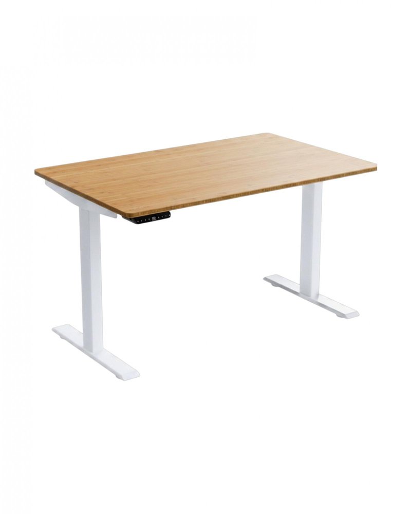 Adjustable Brown and White Stainless Steel Computer Desk - 48-inch