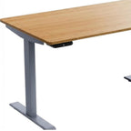 Adjustable Brown and Gray Stainless Steel Computer Desk - 60-inch