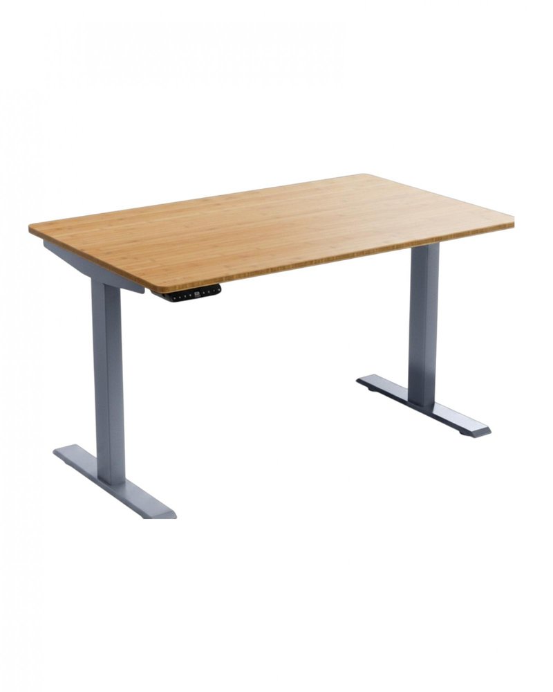 Adjustable Brown and Gray Stainless Steel Computer Desk - 60-inch