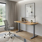 Adjustable Brown and Gray Stainless Steel Computer Desk - 60-inch