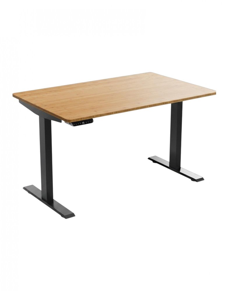 Adjustable Brown and Black Stainless Steel Computer Desk - 60-inch