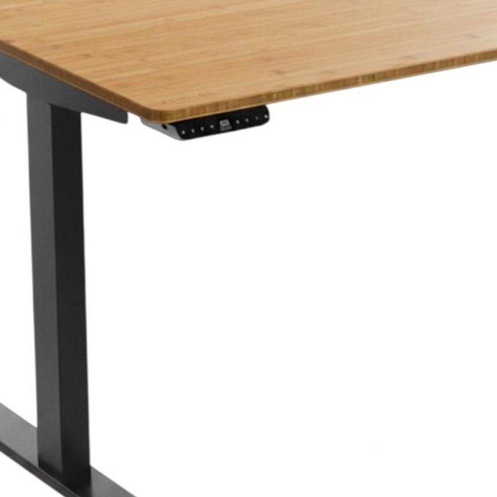 Adjustable Brown and Black Stainless Steel Computer Desk - 60-inch