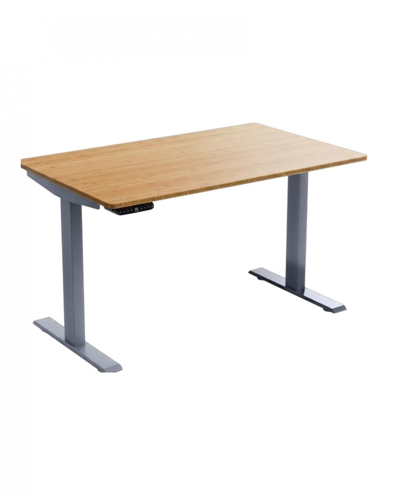 Adjustable Brown and Gray Stainless Steel Computer Desk - 60-inch