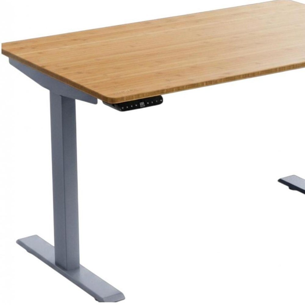 Adjustable Brown and Gray Stainless Steel Computer Desk - 60-inch