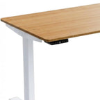 Adjustable Brown and White Stainless Steel Computer Desk - 60-inch