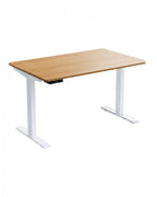 Adjustable Brown and White Stainless Steel Computer Desk - 60-inch
