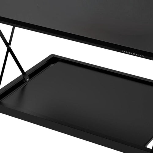 Adjustable Black Stainless Steel Standing Desk Converter - 28-inch
