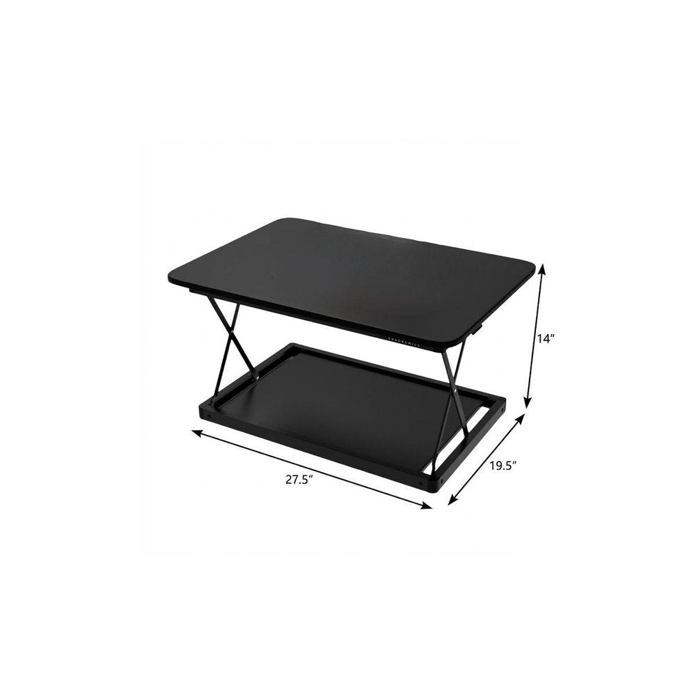 Adjustable Black Stainless Steel Standing Desk Converter - 28-inch