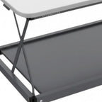 Adjustable White and Silver Stainless Steel Standing Desk Converter - 28-inch