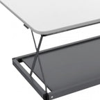 Adjustable White and Silver Stainless Steel Standing Desk Converter - 28-inch