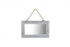 Silver Metal Framed Accent Mirror - 9-inch