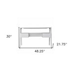 White Wood with Two Drawers - 48-inch