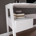 White Wood with Two Drawers - 48-inch