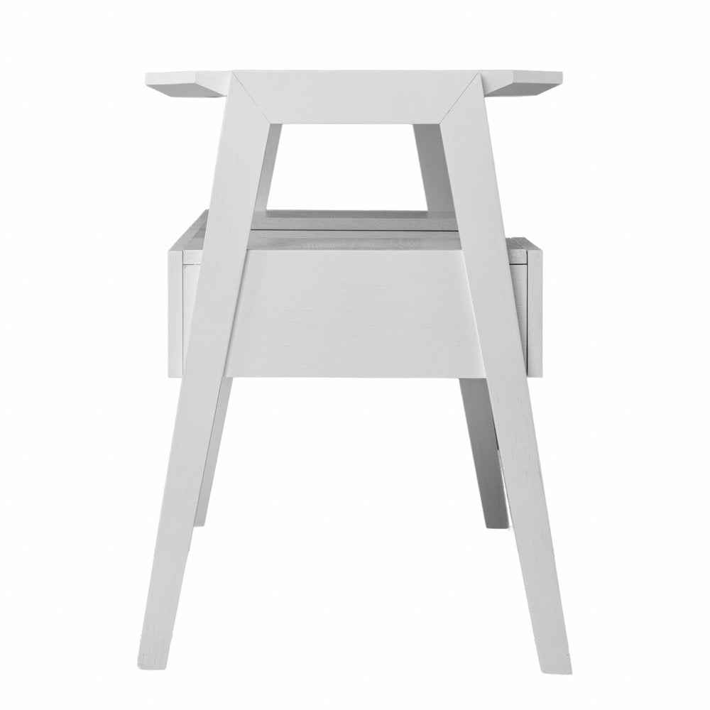 White Wood with Two Drawers - 48-inch
