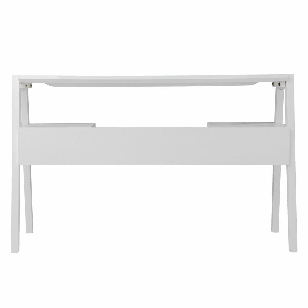 White Wood with Two Drawers - 48-inch