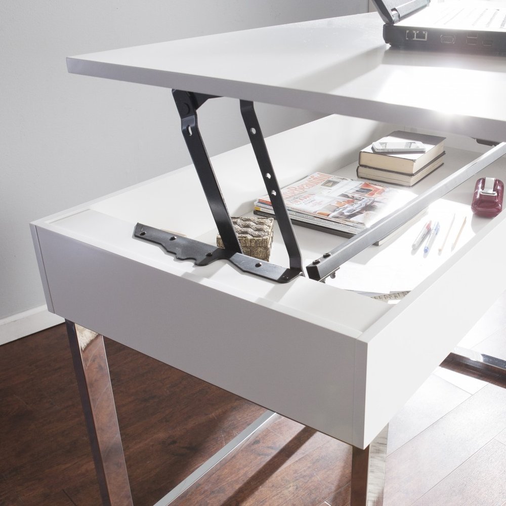 Adjustable White Standing Desk Converter - 48-inch