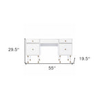 White Writing Desk with Four Drawers - 55-inch