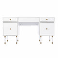 White Writing Desk with Four Drawers - 55-inch