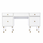 White Writing Desk with Four Drawers - 55-inch