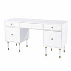 White Writing Desk with Four Drawers - 55-inch