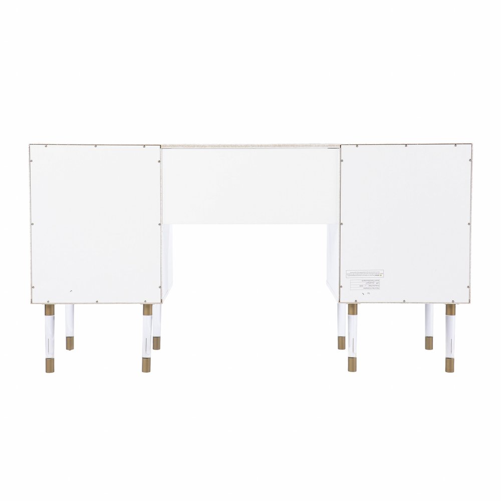White Writing Desk with Four Drawers - 55-inch