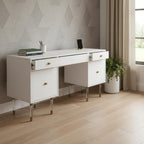 White Writing Desk with Four Drawers - 55-inch