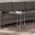 Silver and Gray Expandable Rectangular End Table - 25-inch