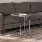 Silver and Gray Expandable Rectangular End Table - 25-inch