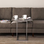 Silver and Gray Expandable Rectangular End Table - 25-inch