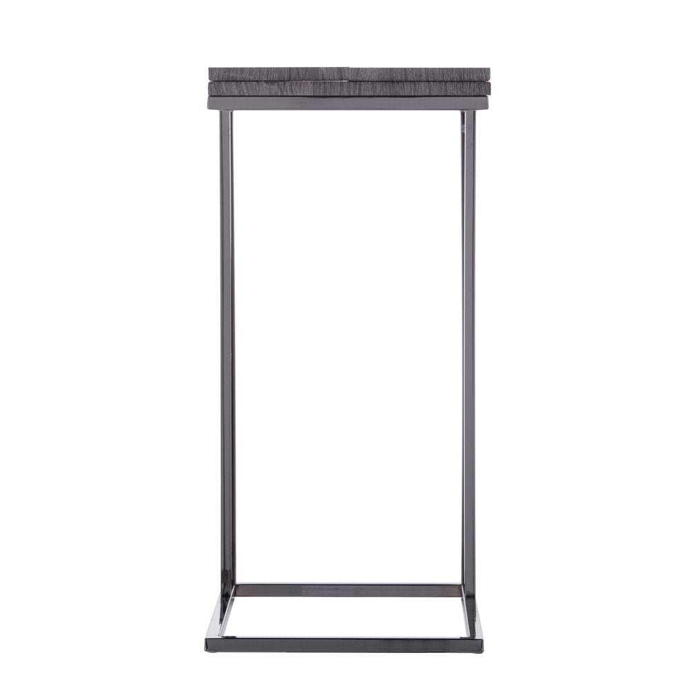 Silver and Gray Expandable Rectangular End Table - 25-inch