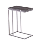 Silver and Gray Expandable Rectangular End Table - 25-inch