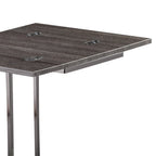 Silver and Gray Expandable Rectangular End Table - 25-inch