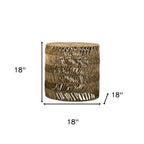 Set of Two 18 Natural Woven Rattan End Tables