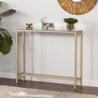 Silver and Gold Mirrored Glass Console Table - 36-inch